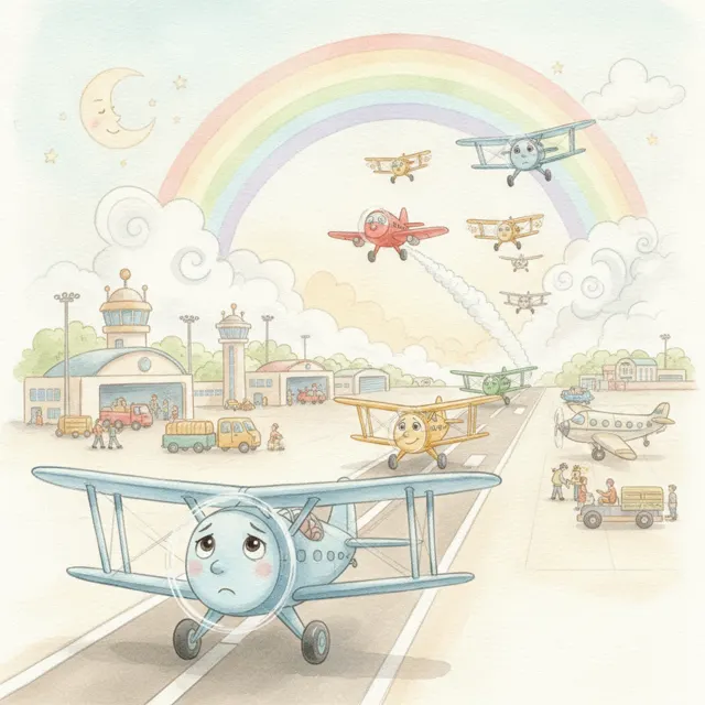 The Airplane Who Waited Its Turn story for kids illustration