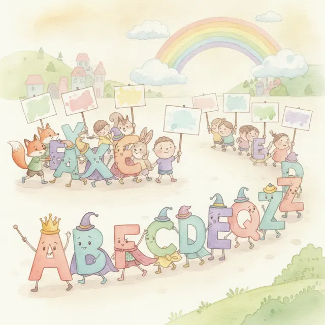 The Alphabet Parade story for kids illustration