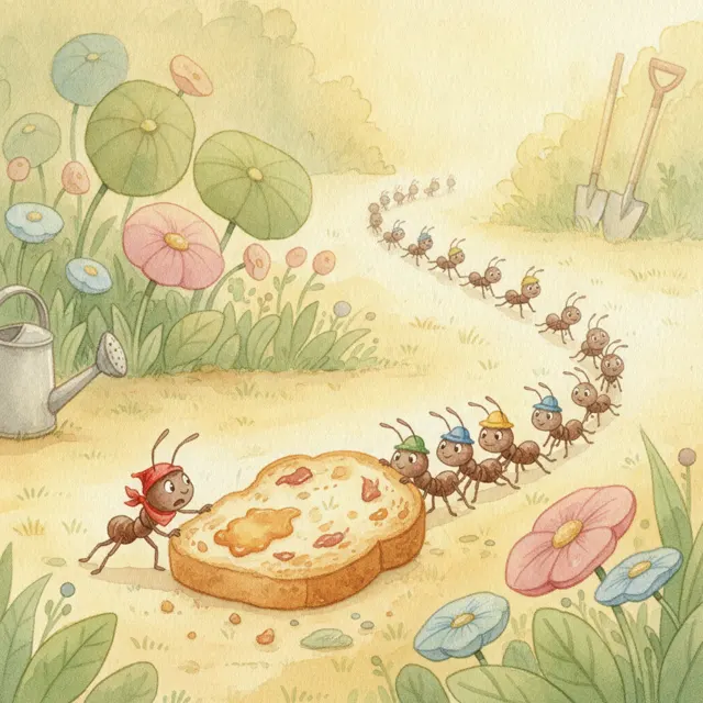 The Ant's Garden Parade story for kids illustration
