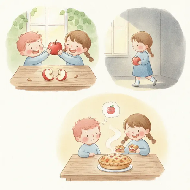 The Apple That Said Sorry story for kids illustration