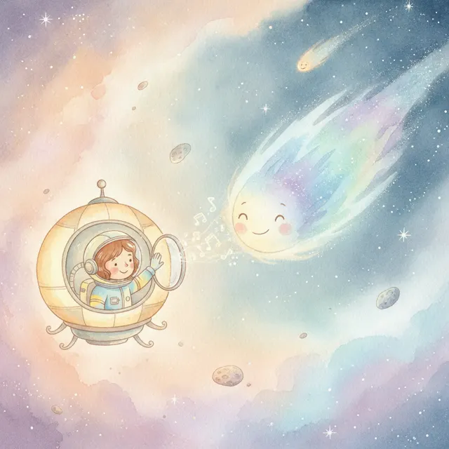 The Astronaut Who Talked to the Comet story for kids illustration