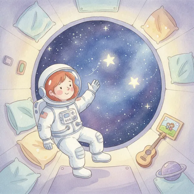 The Astronaut Who Waved at the Stars story for kids illustration
