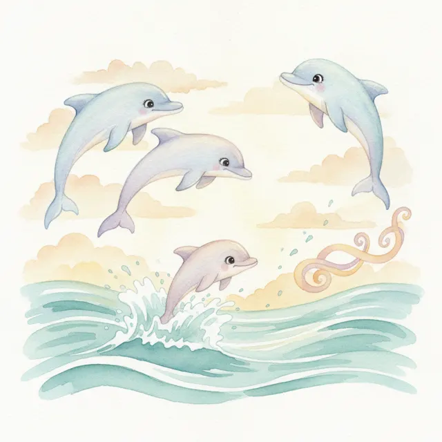 The Baby Dolphin Learns to Leap story for kids illustration