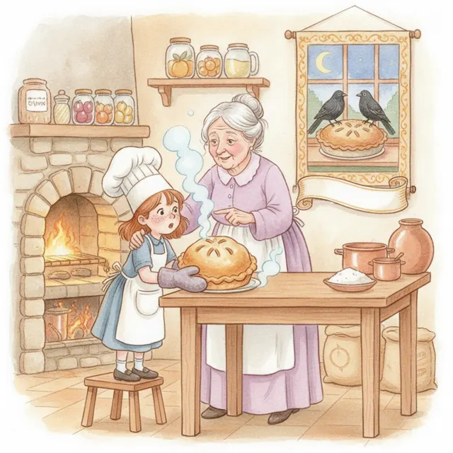 The Baker's Patient Pie story for kids illustration