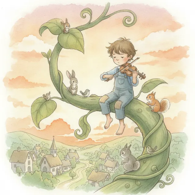 The Beanstalk Orchestra story for kids illustration