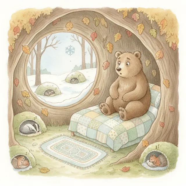 The Bear Who Forgot to Hibernate story for kids illustration