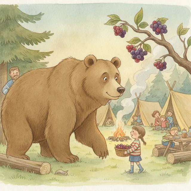 The Bear Who Only Wanted Berries story for kids illustration