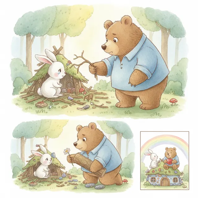 The Bear Who Said Sorry story for kids illustration