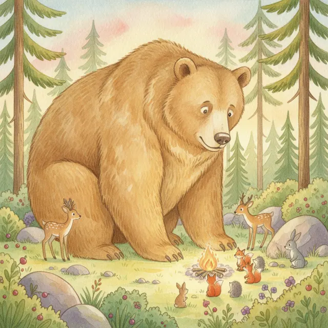 The Bear Who Was Too Big story for kids illustration