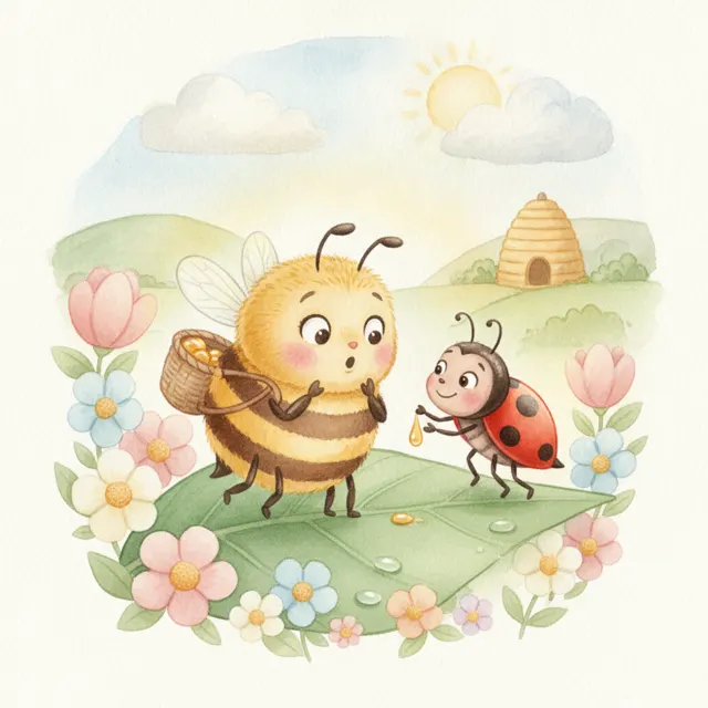 The Bee Who Said Thank You story for kids illustration