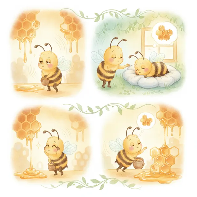 The Bee Who Took a Nap story for kids illustration