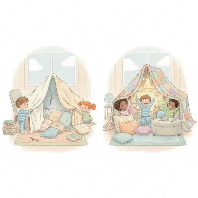 The Big Blanket Fort story for kids illustration