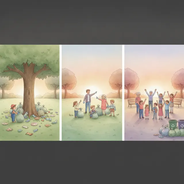 The Big Clean Up Day story for kids illustration