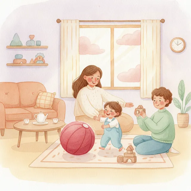 The Big Red Ball story for kids illustration