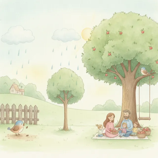 The Bird That Planted a Tree story for kids illustration