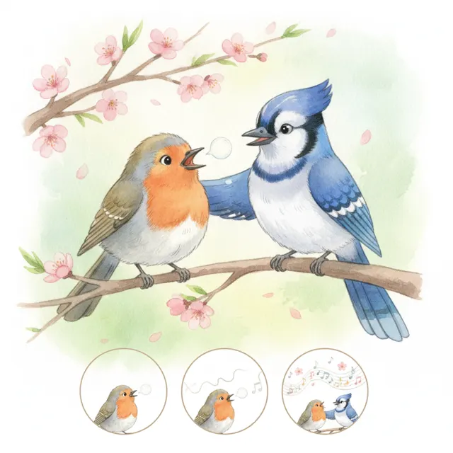 The Bird Who Lost Its Song story for kids illustration