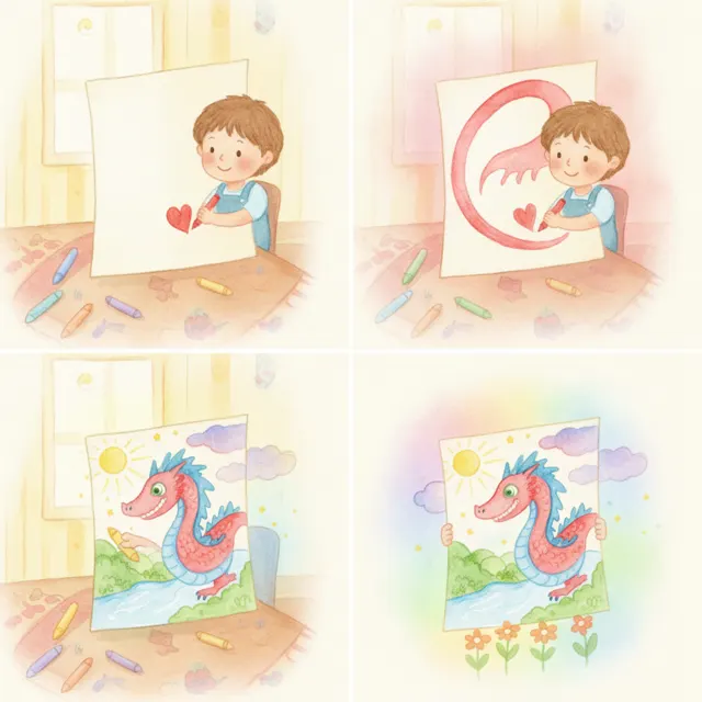The Blank Page's First Color story for kids illustration