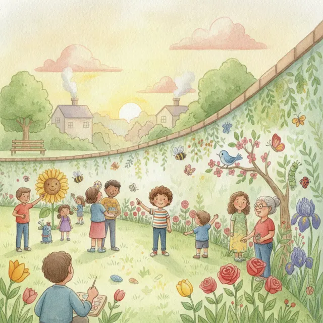 The Blank Wall Needs a Friend story for kids illustration
