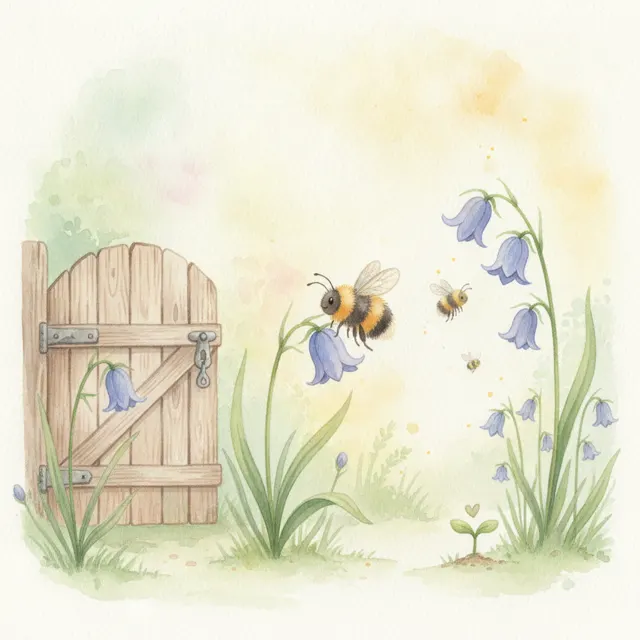 The Bluebell and the Bee story for kids illustration