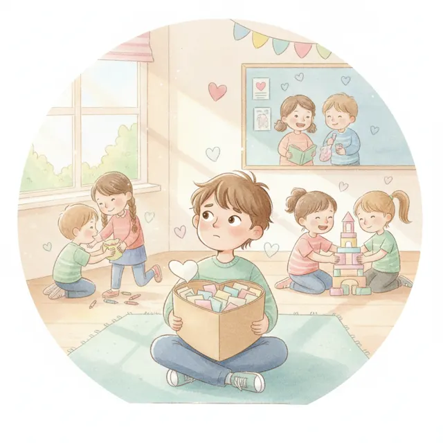 The Box of Kind Words story for kids illustration