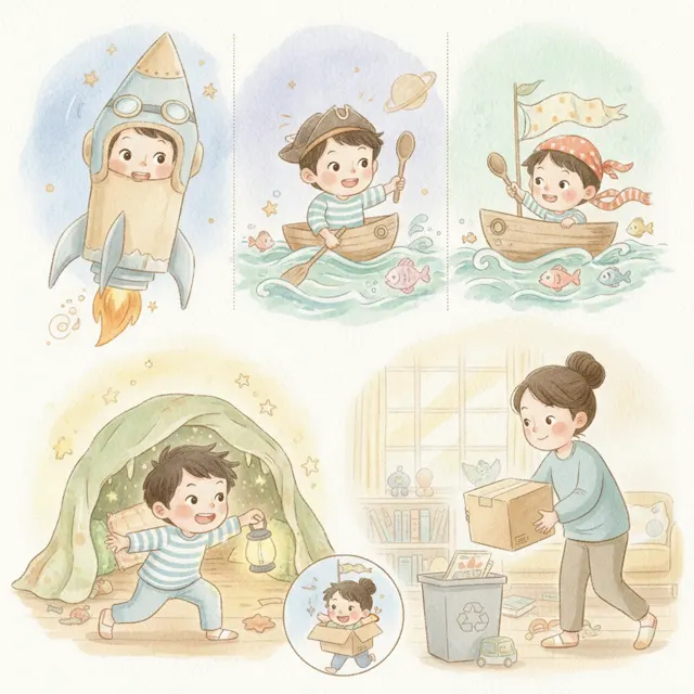 The Box That Was a Rocket story for kids illustration