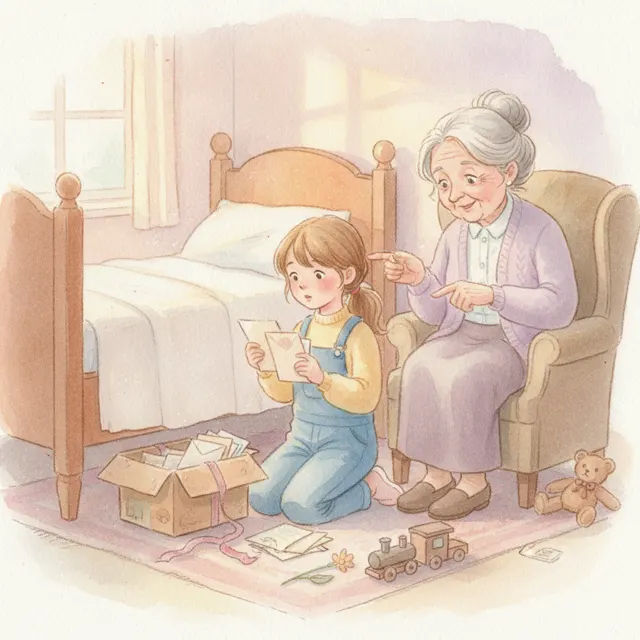 The Box Under Grandma's Bed story for kids illustration
