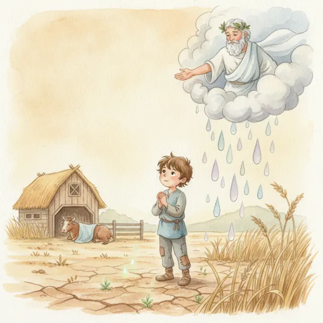 The Boy Who Asked for Rain story for kids illustration
