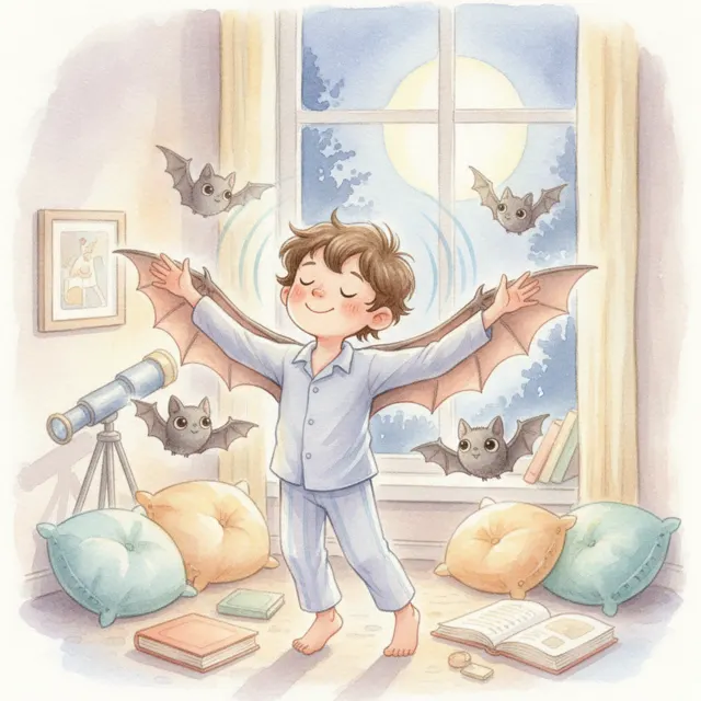 The Boy Who Became a Bat story for kids illustration