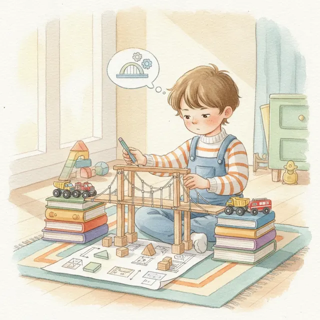 The Boy Who Built a Bridge story for kids illustration