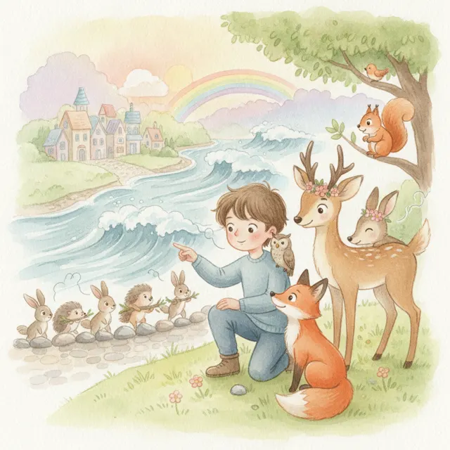 The Boy Who Could Talk to Animals story for kids illustration