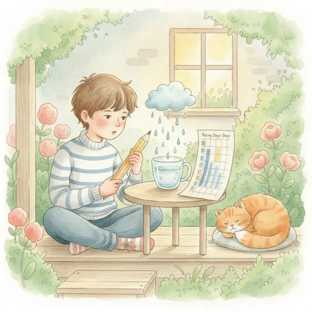 The Boy Who Measured the Rain story for kids illustration
