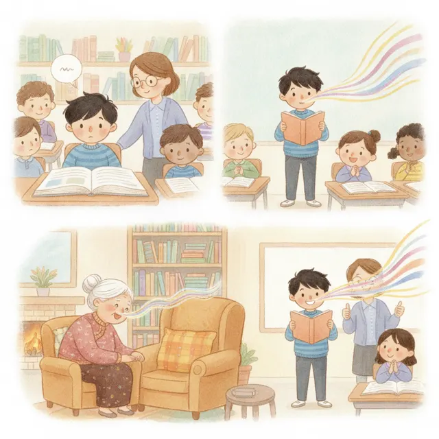 The Boy Who Read Aloud story for kids illustration