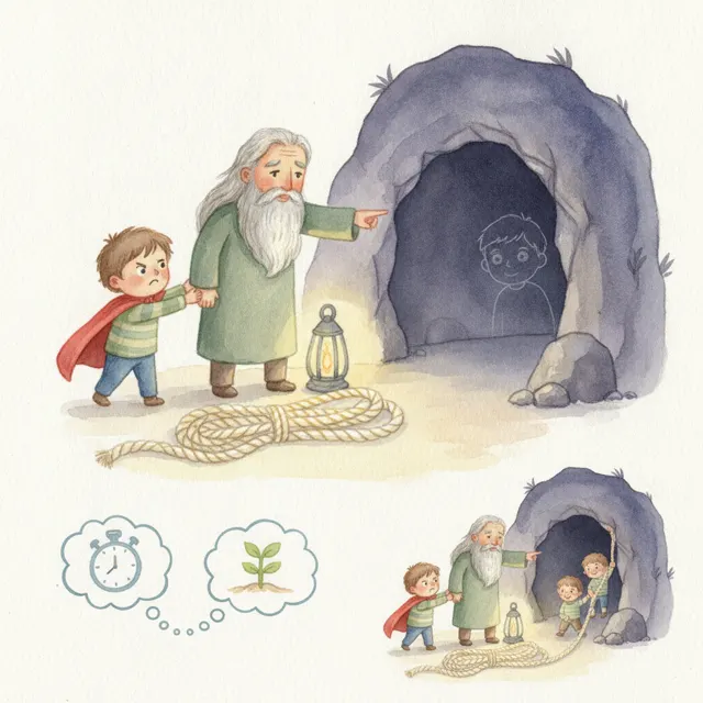 The Brave Hero Waits story for kids illustration