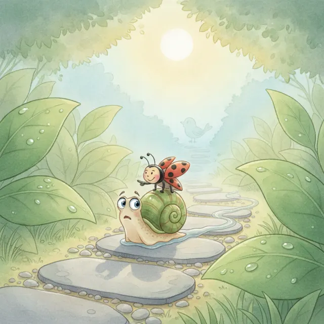 The Brave Little Snail story for kids illustration