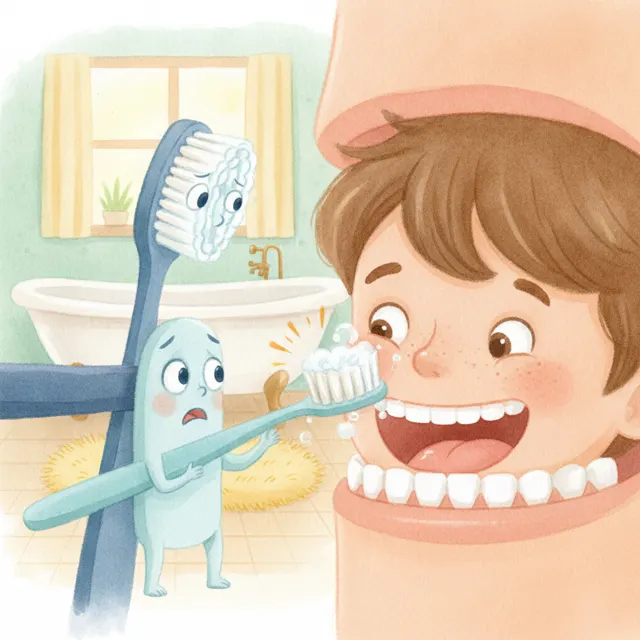 The Brave Little Toothbrush story for kids illustration