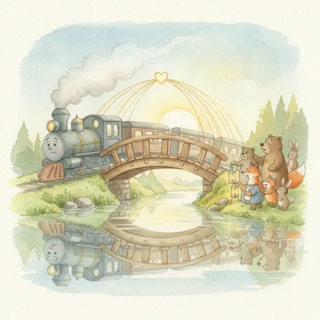 The Bridge That Held the Train story for kids illustration