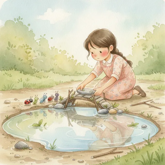 The Bridge That Maya Built story for kids illustration