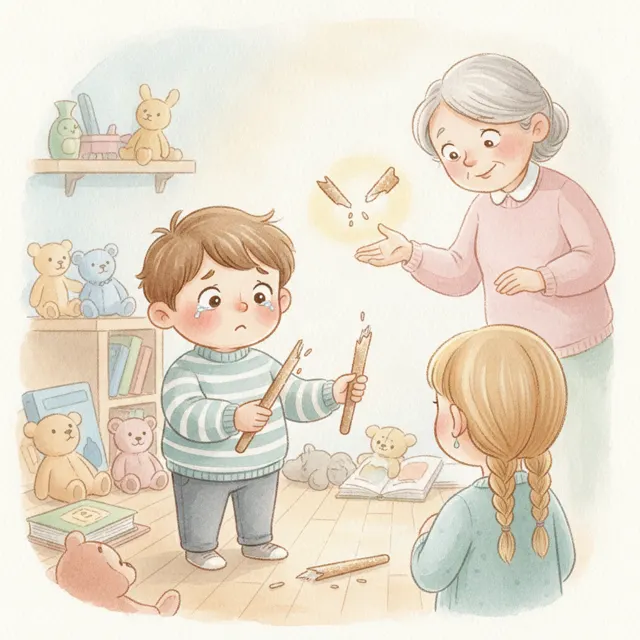 The Broken Wand Truth story for kids illustration