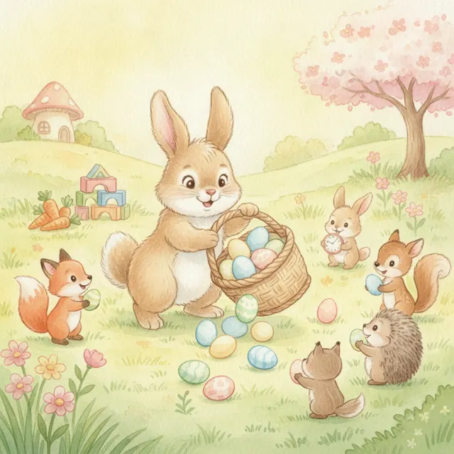The Bunny Who Shared Too Much story for kids illustration