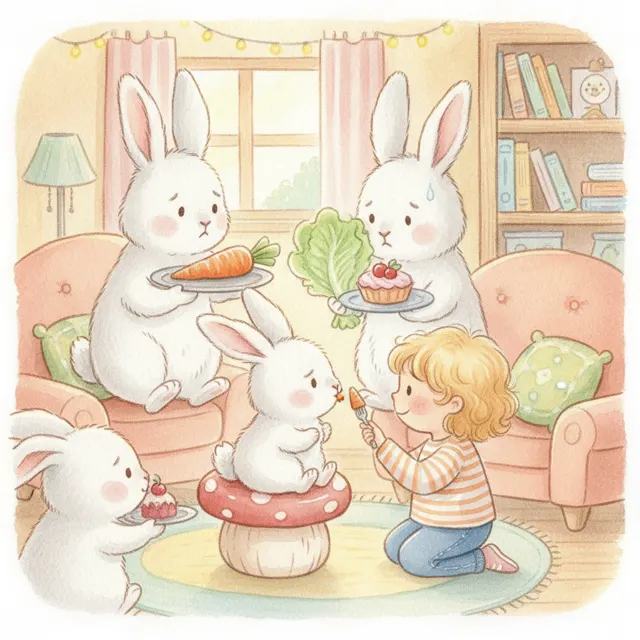 The Bunny Who Wouldn't Eat story for kids illustration