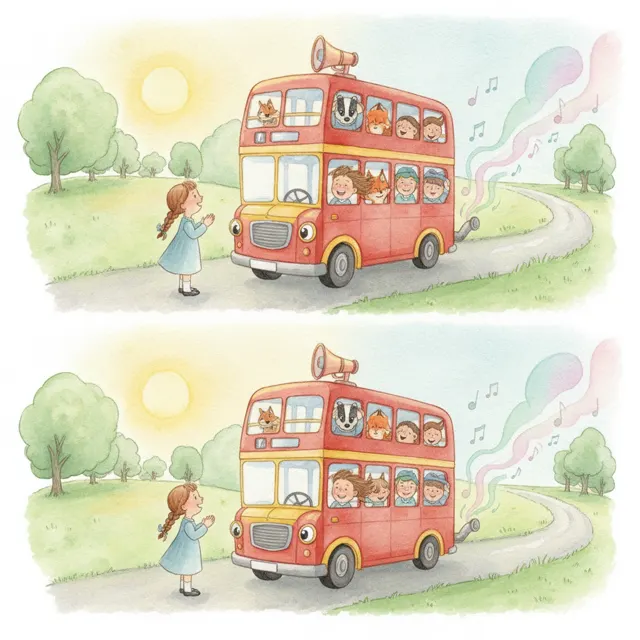 The Bus Who Sang Too Loud story for kids illustration