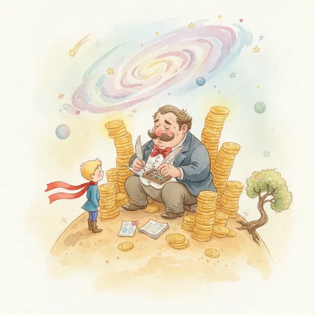 The Businessman and the Stars story for kids illustration