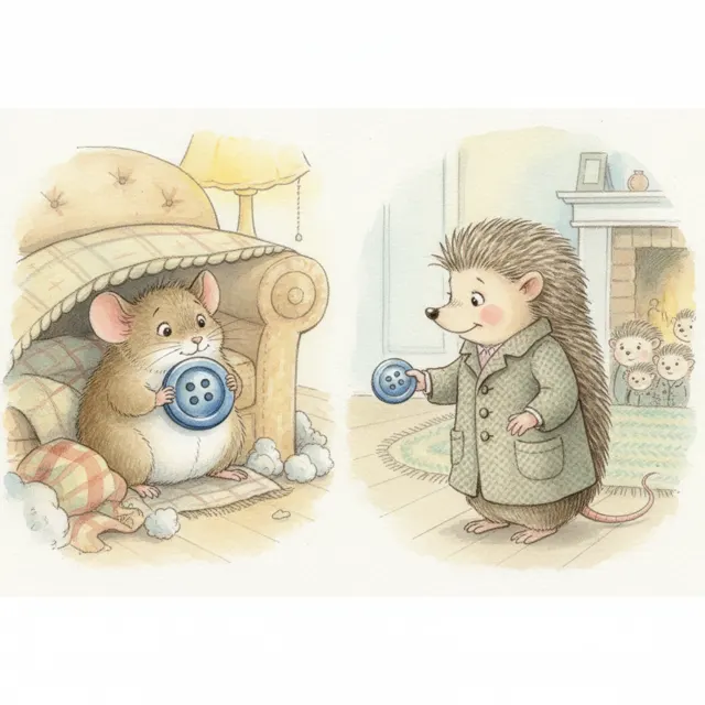 The Button That Was Not Hers story for kids illustration