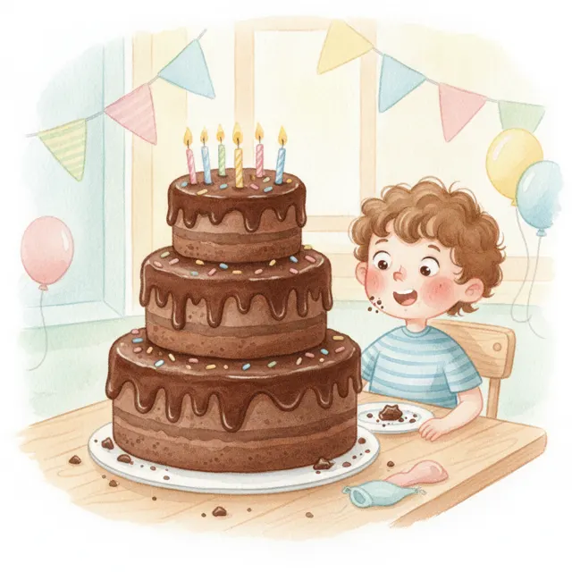 The Cake That Was Too Big story for kids illustration
