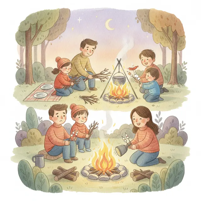 The Campfire That Went Out story for kids illustration