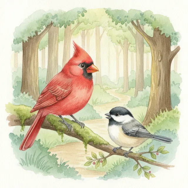 The Cardinal Who Made a New Friend story for kids illustration