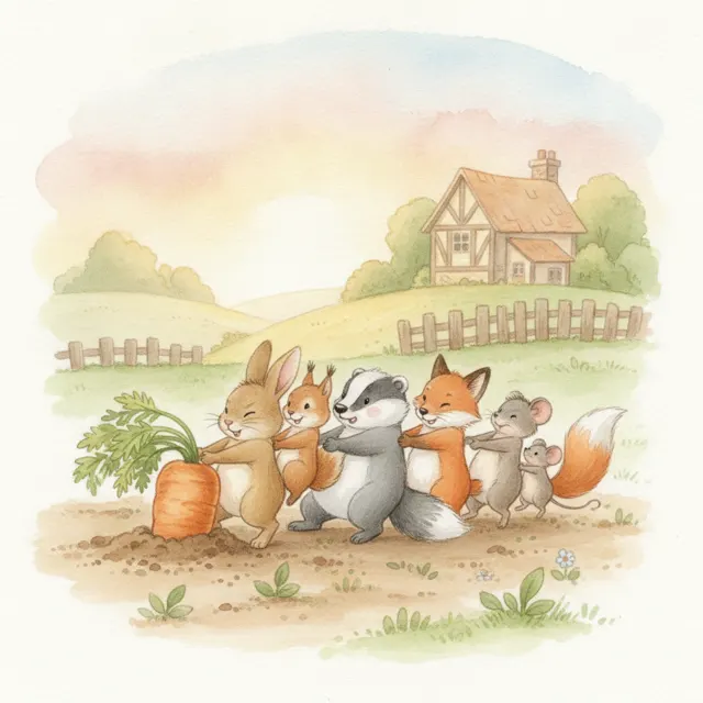 The Carrot That Hid Too Deep story for kids illustration