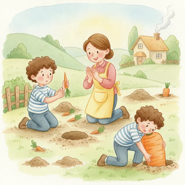 The Carrot That Played Hide and Seek story for kids illustration