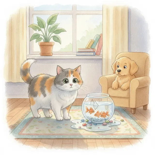 The Cat Who Said Sorry story for kids illustration