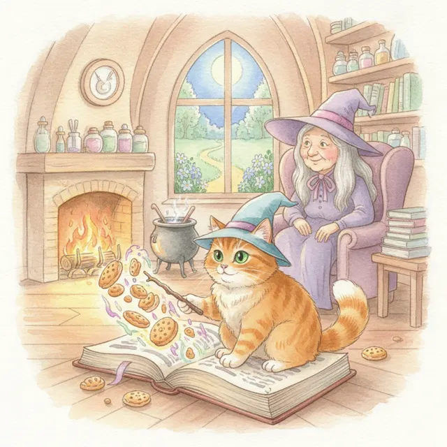 The Cat Who Wasn't a Witch story for kids illustration